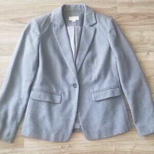LOFT OUTLET PETITE GRAY BLAZER SUIT JACKET SIZE 0P